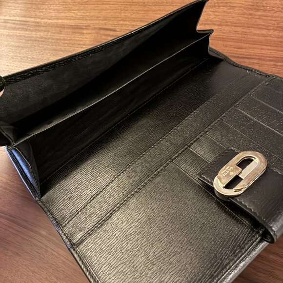 Folding Wallet in Black G Silver Hardware - Picture 10 of 12